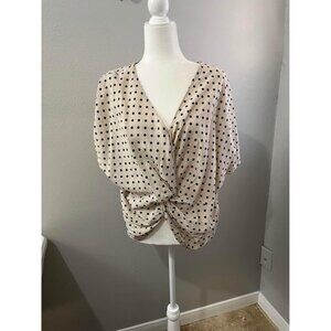 Remixmess cropped oversized polka dot blouse size small